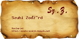 Szuhi Zoárd névjegykártya